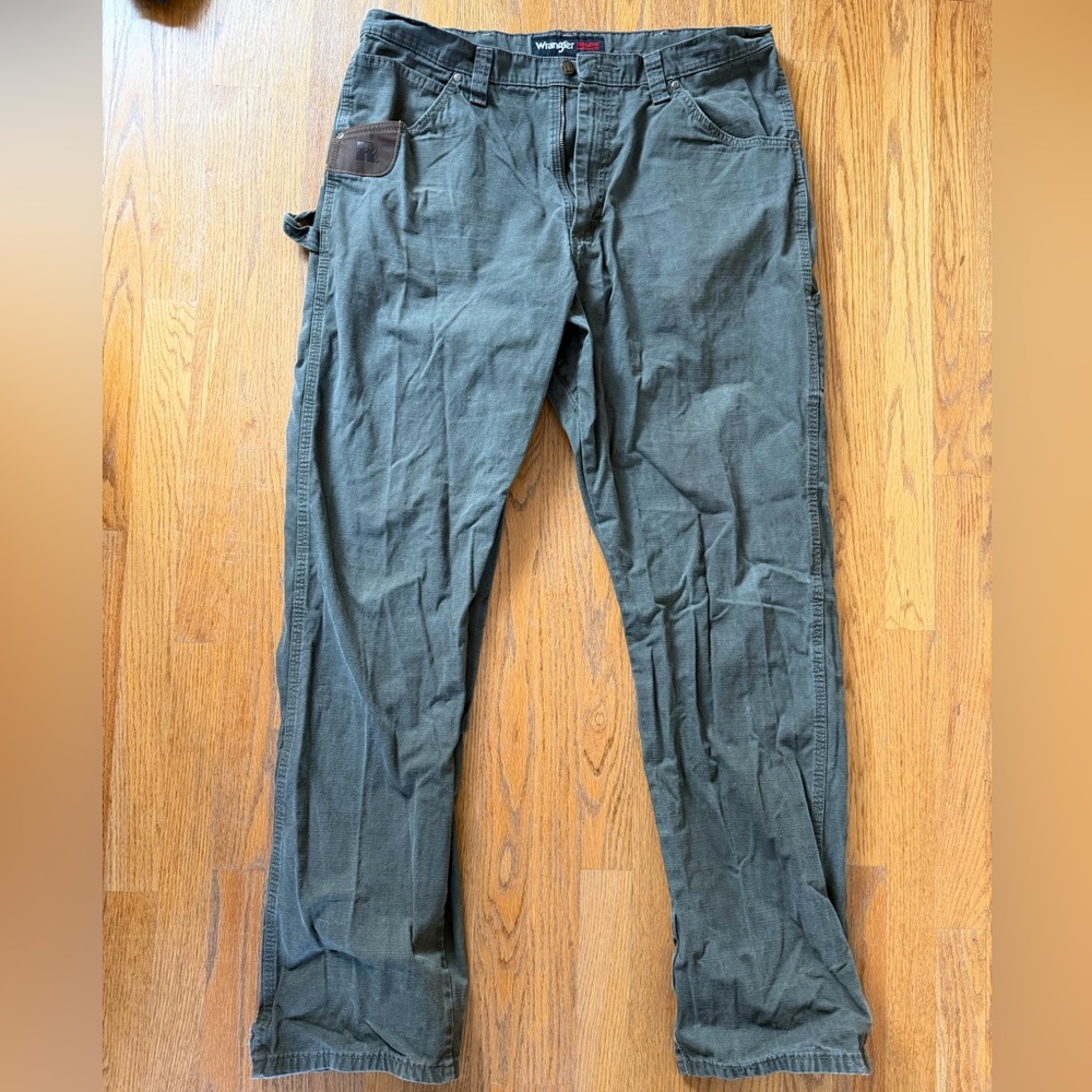 Wrangler Riggs Workwear Pants 38x36 Utility Work Pants Olive